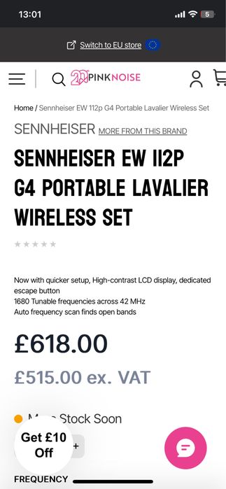 Sennheiser Evolution G4 Wireless Portable lavalier MiC Set