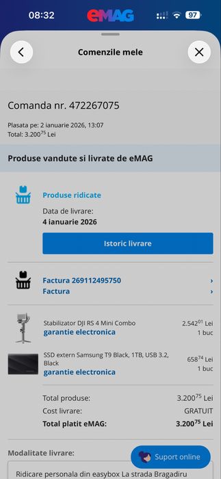DJI RS4 Mini Combo – factură eMAG + garanție până în 2028