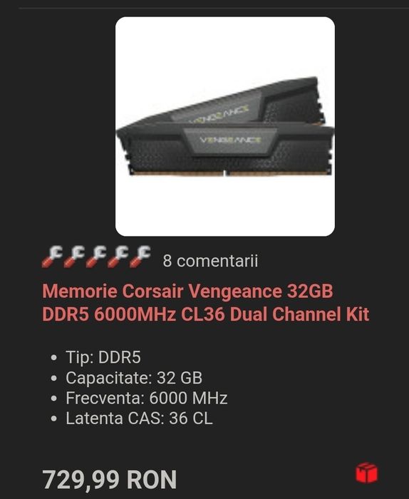 Sistem PC Gaming Ryzen 5 7600 + RX 6600 8Gb, 32gb ram Corsair ...