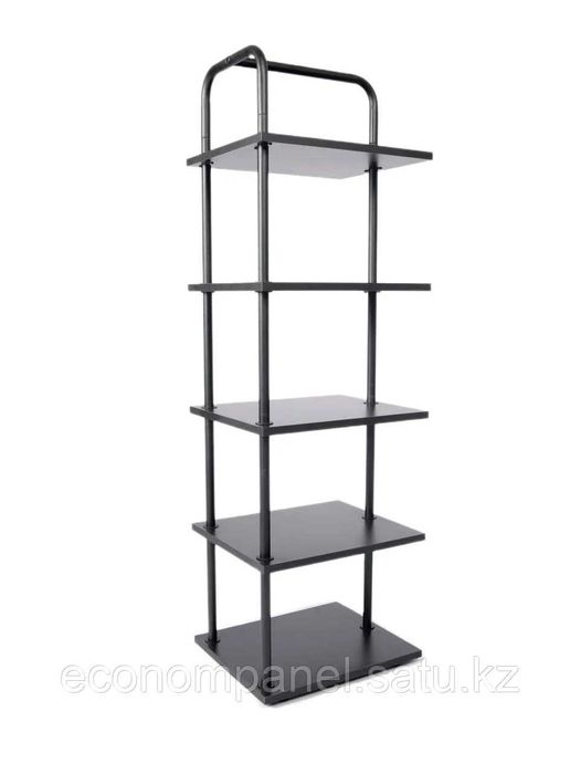 Стеллаж Отрада с 5 узкими полками, цвет черный