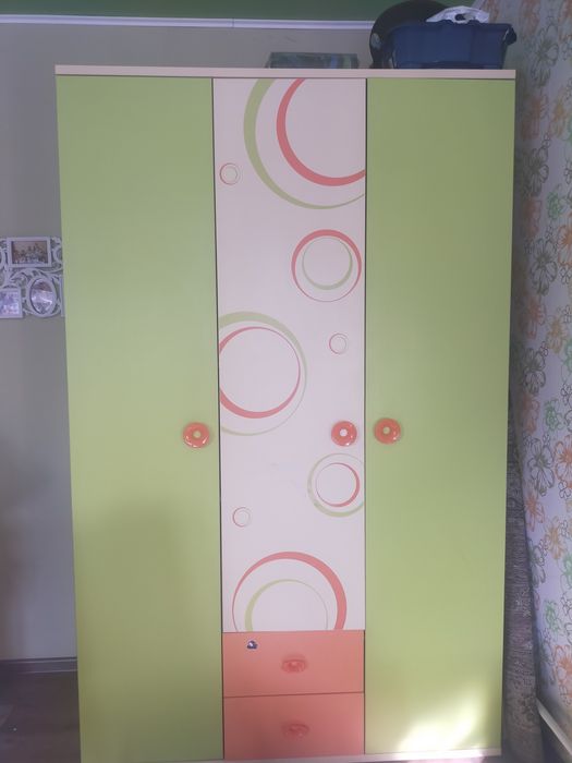 Детский мебель шкаф, 2 кровати