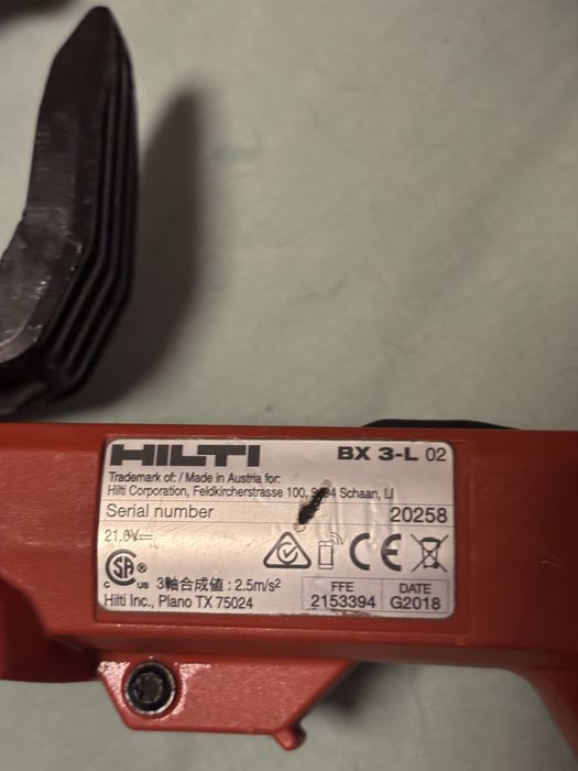 Акумулаторен пистолет за пирони за бетон Hilti BX 3-L 02 (Само тяло)