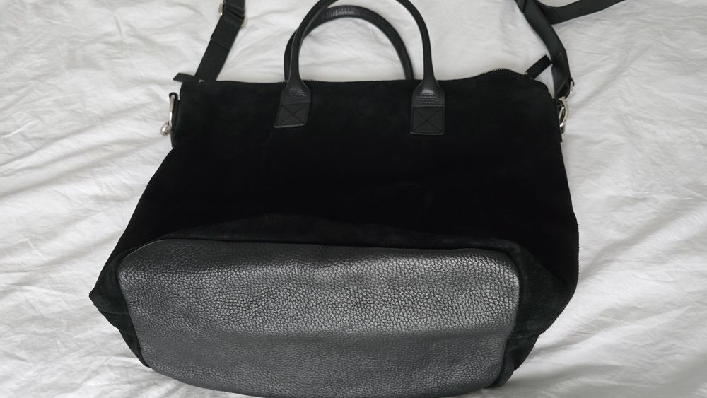 Geanta Musette piele intoarsa