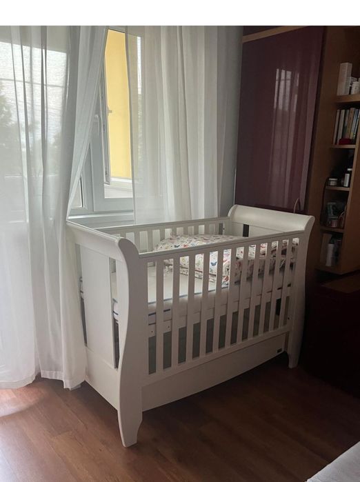 Patut Tutti bambini Alb cu sertar din lemn masiv