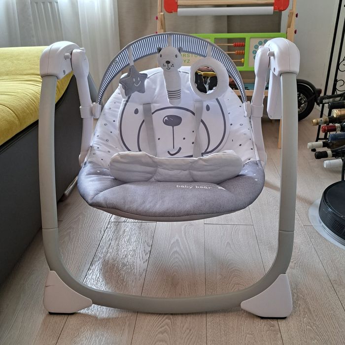 Cam  Bebeluși Leagăn electric cu Muzică Gri pentru Copii