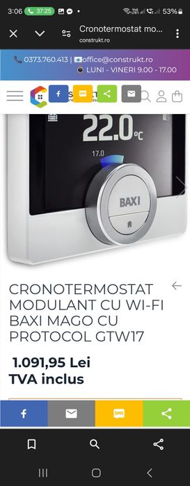 Termostat Baxi nou