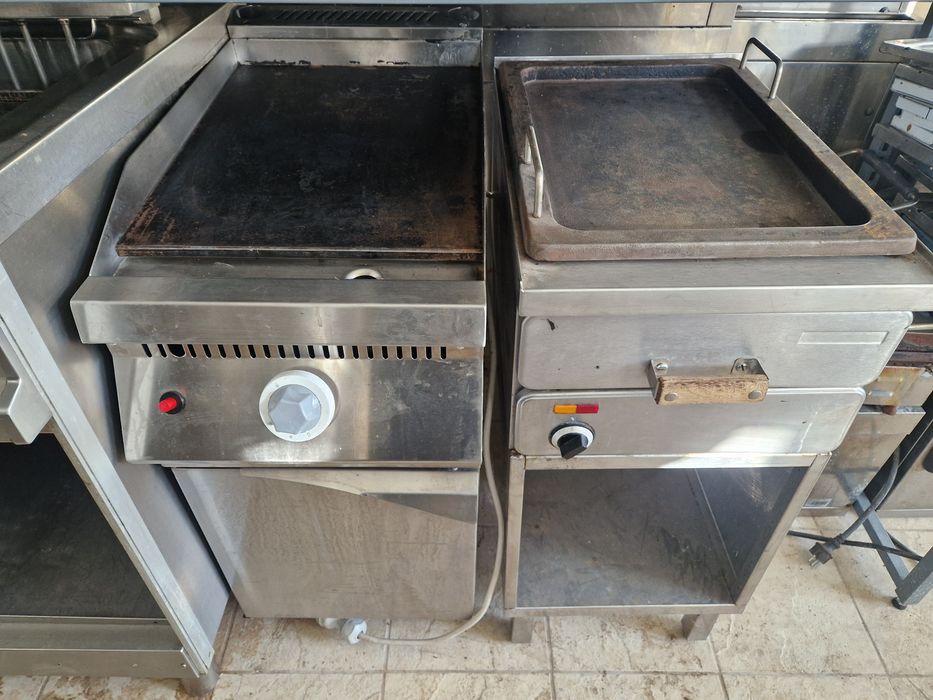 Grill de banc pe gaz sau curent, neted și striat,