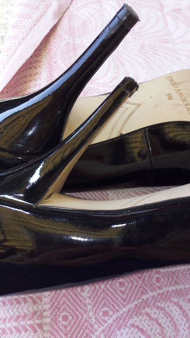 Pantofi/tocuri lac negru,Nr.37