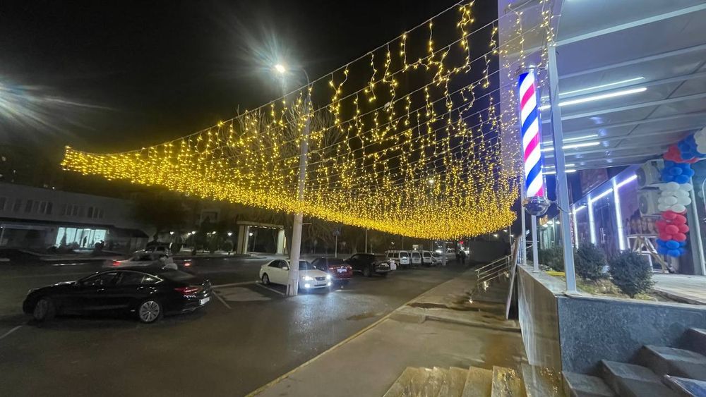 Уличная и фасадная освещение, установка. Ретро гирлянда