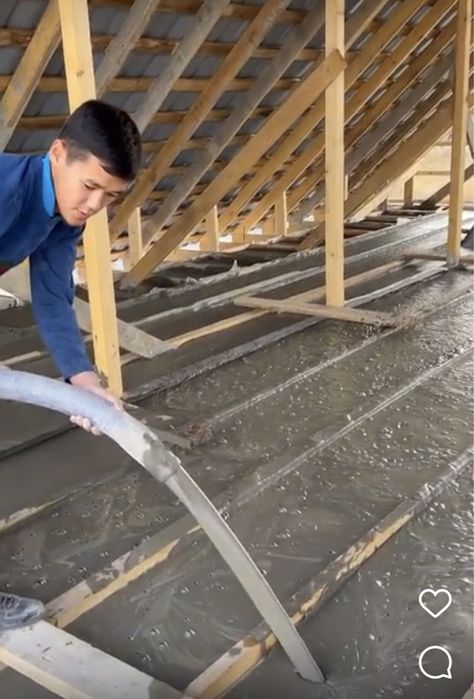 Утепление крышы пенобетоном