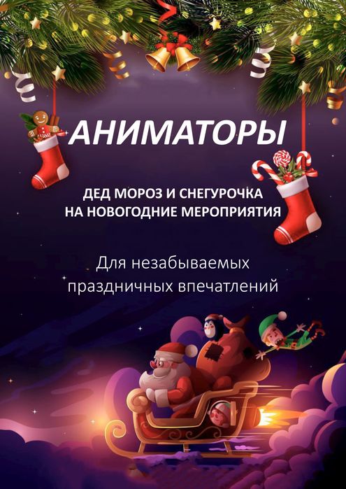 Дед мороз и Снегурочка • Новогодние программы • Детские сады и дома