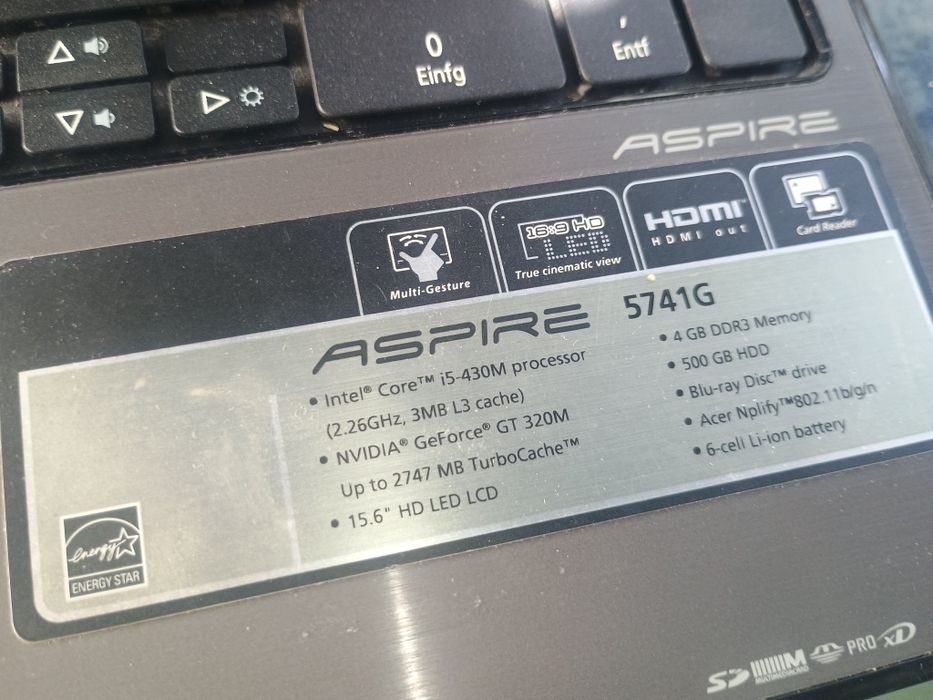 Laptop ACER Aspire 5741G - ecran defect