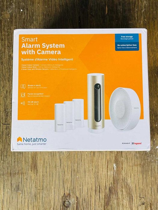 Sistem complet de alarmă video Netatmo, cameră+sirenă+detectoare usi