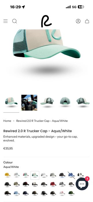 шапка с козирка Rewired 2.0 R Trucker в цвят Aqua/White.