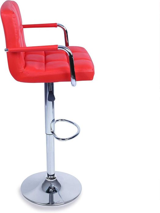 Бар стол 2 броя комплект кожа червен цвят ПРОМОЦИЯ