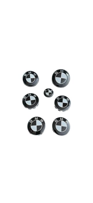 Set 7 embleme Bmw seria 1,2,3,4,5,6,7 x1,x3,x4,x5,x6,x7 alb cu negru