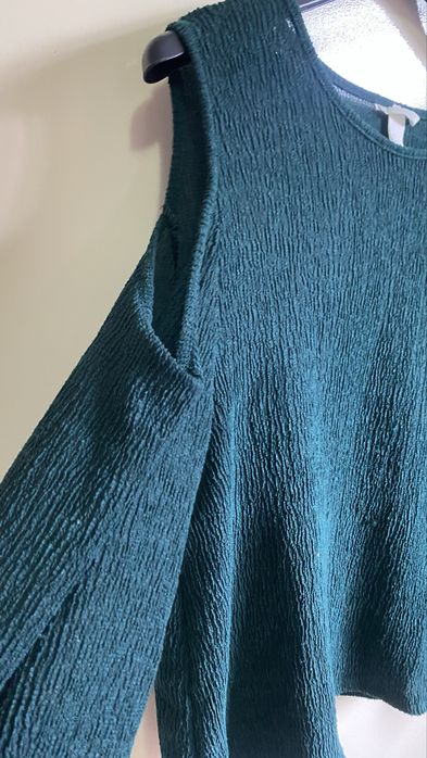 Bluza verde inchis eleganta