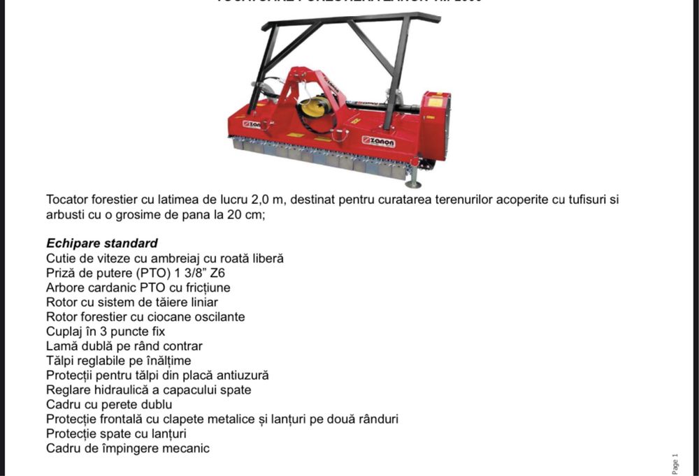 Tocatoare forestiera zanon
