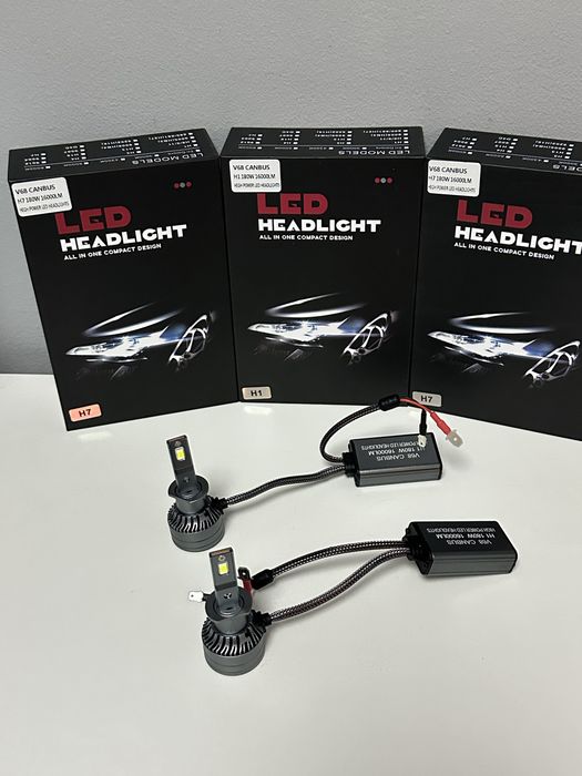 Set 2 Becuri Auto H7 Led, V68, Canbus, 180W,16000 lm ~ Promotie !!!