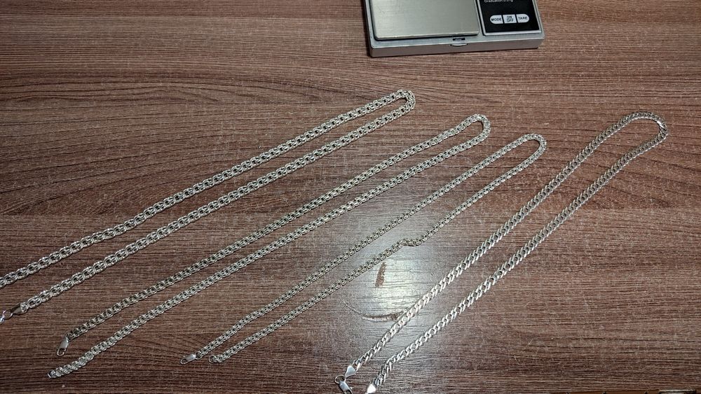 Цепи серебро б/у после полировки