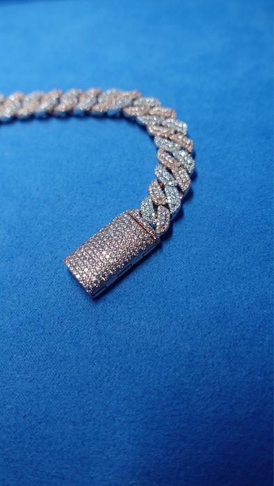 Bratara Custom Cuban Two Tone Din Argint 925 Cu Diamante FL-IF Moiss