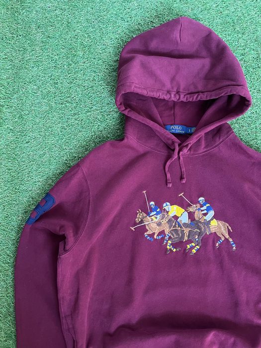 Мъжко горнище : POLO By RALPH LAUREN Triple Pony Embroidered Hoodie in Cotton Blend Fleece