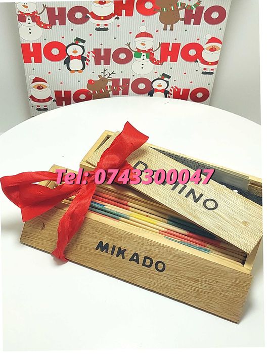 Pachet Cadou Craciun  Joc Marocoo mikadoSi Domino  Transport Gr