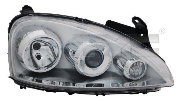 Far Opel Corsa C 10.2003-10.2010 TYC fata dreapta, tip bec H7+H7, reglare electrica, tip far ZKW
