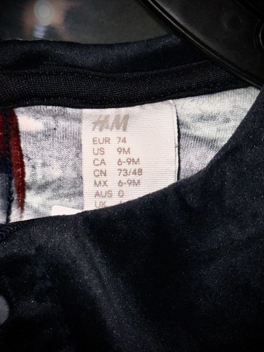 Rochie bleumarin de catifea, H&M, marimea 74