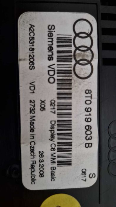 Display central Audi A4 B8 cod 8T0 919 603 B