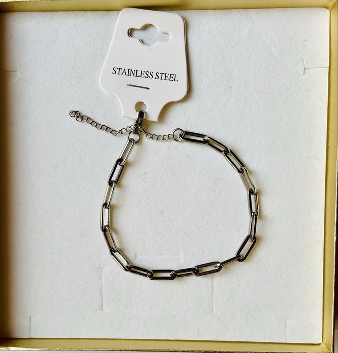 Brarara argintie din otel inoxidabil