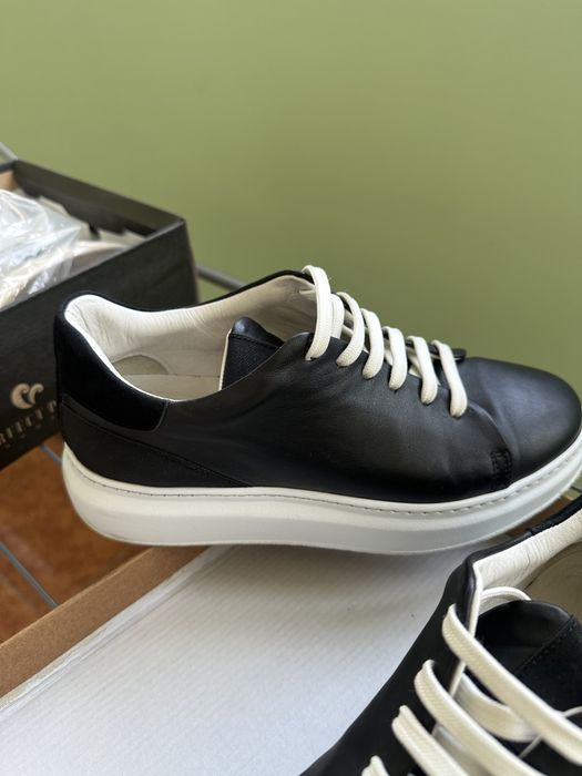 Кеды черные кожаные