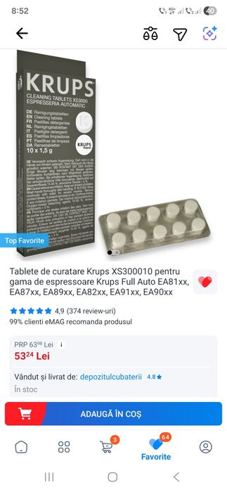 Tablete de curatare Krups XS300010