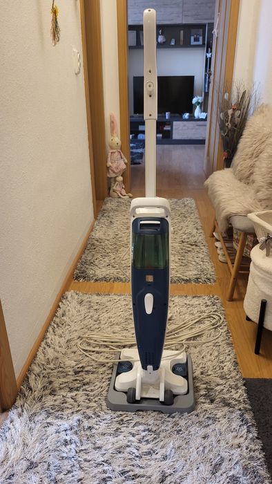 Aspirator vertical cu abur ROWENTA Clean&Steam Revolution RY7777WH, 0.47l, 1500W, alb-albastru