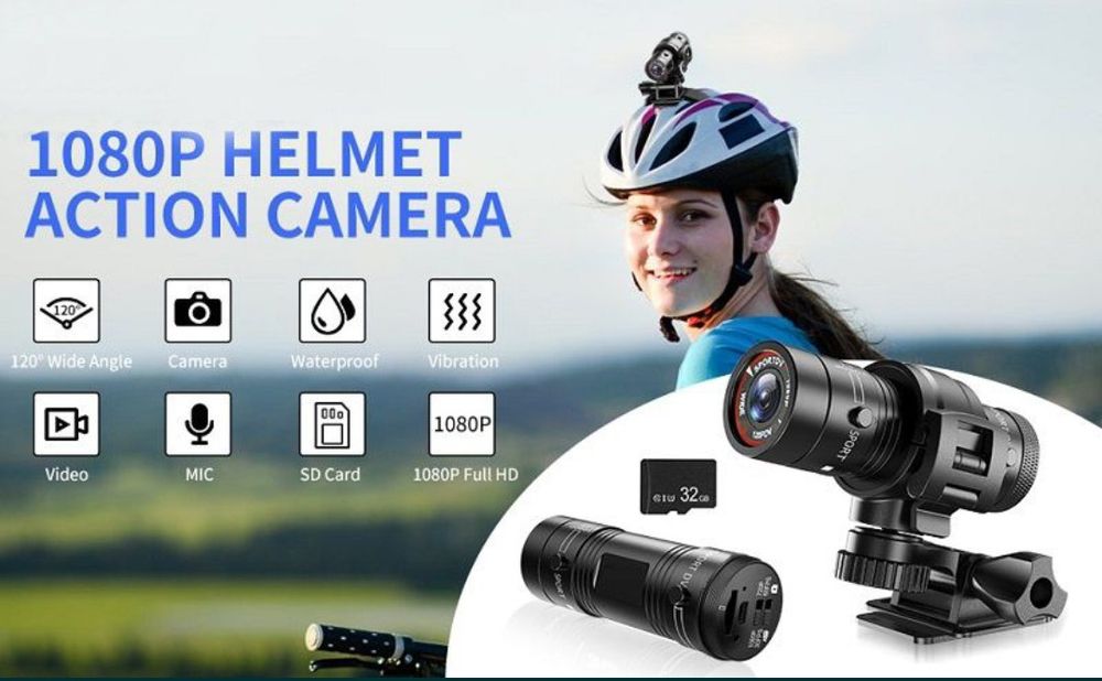 Camera video sport, cu suport de prindere
