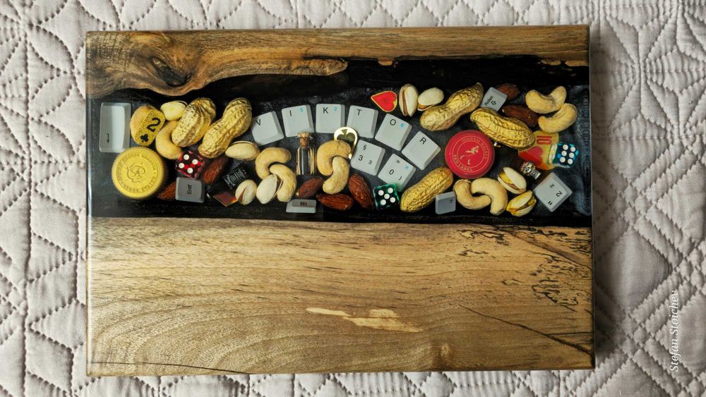 Дъски за мезета от дърво и епоксидна смола