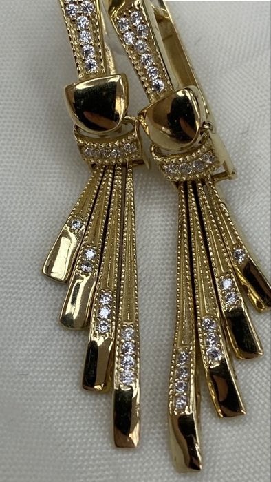 серьги/585 пробы/вставка фианит