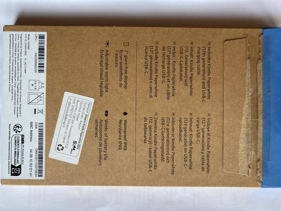 Kindle paper white Amazon 7”, 16GB