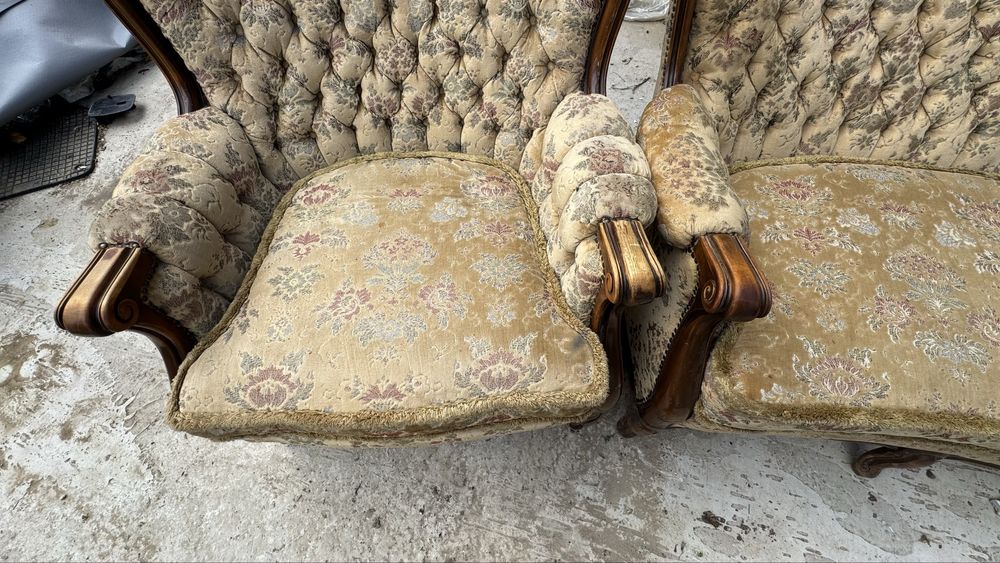 Set 2 fotolii si canapea deosebit vintage stare exceptionala