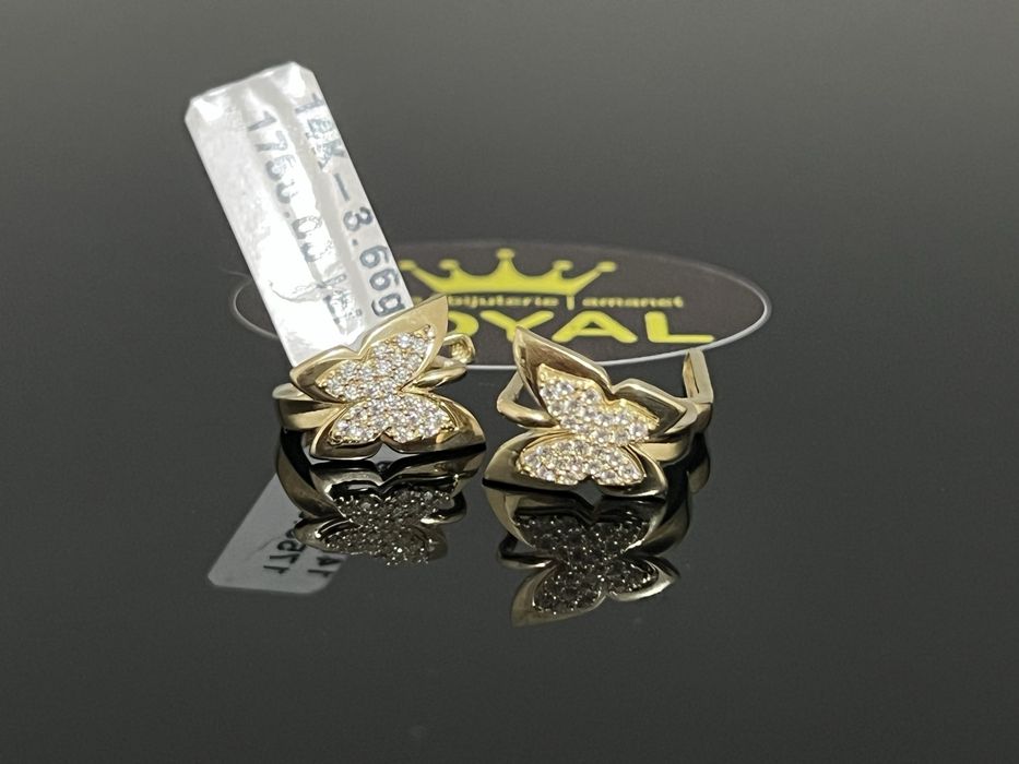 Bijuteria Royal CB : Cercei fluturi  dama aur 14k 585   3,66 grame