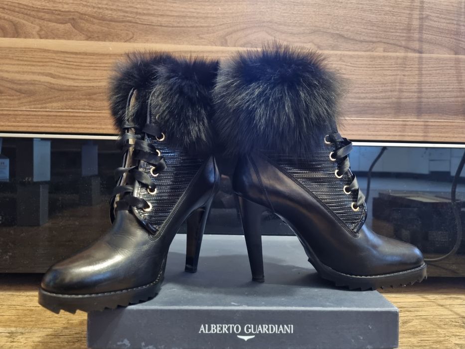 Италиански боти с ток AlBERTO GUARDIANI Оригинални
