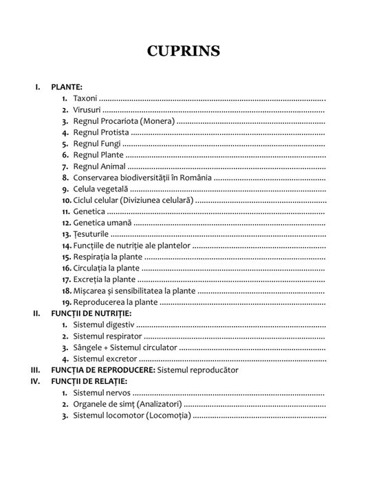 Materie BAC biologie vegetală și animală (9-10) PDF