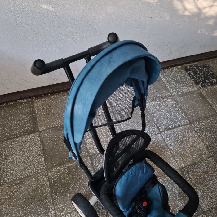 Tricicleta-carucior Kubi pentru  copii  - roti cauciuc, pedale, cadru metalic, parasolar