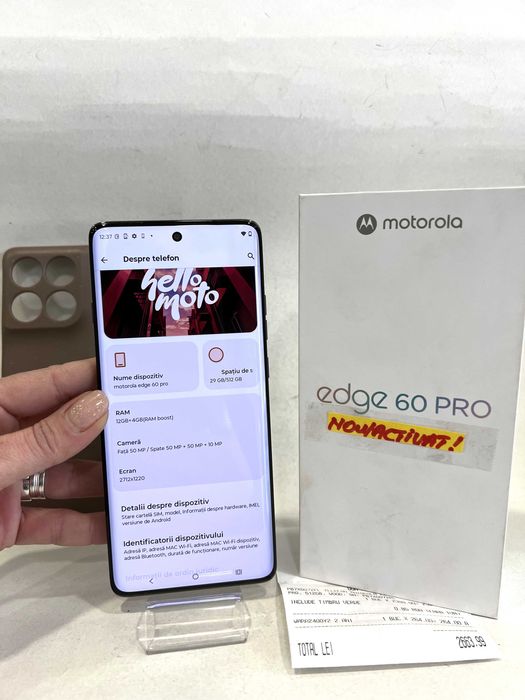 Motorola Edge 60Pro 5G,512GB/12GB, garanție 3Ani/10luni,NOU/Activat!