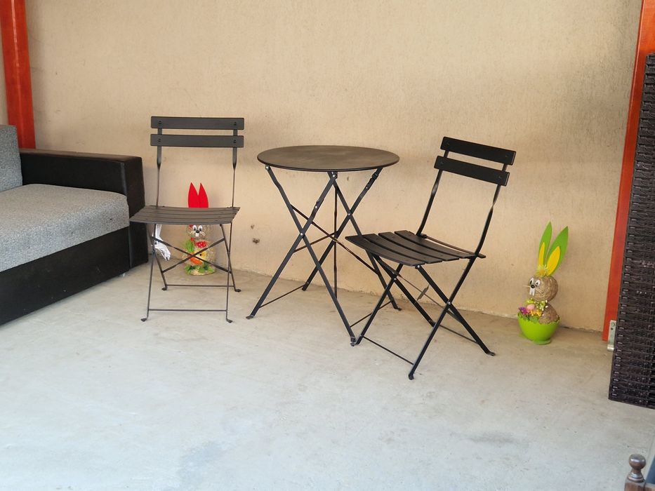 Set bistro terasă gradina scaune cu masă metalice solide rezistente