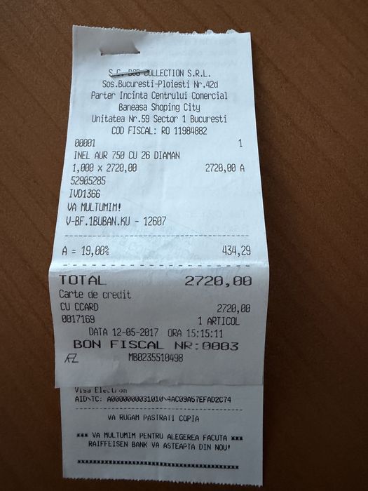 Inel Kultho marime 52: aur alb 14k, safir si diamante