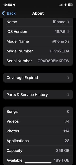 iPhone Xs 256gb 74%