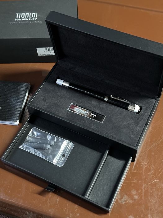 Stilou TIBALDI Bentley Fountain Pen Slimline Beluga 18k Penita Aur Rar