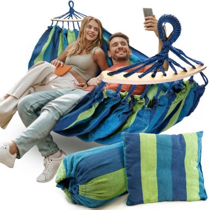 Хамак XXL с възглавница и чанта — максимален комфорт до 250 кг за рела