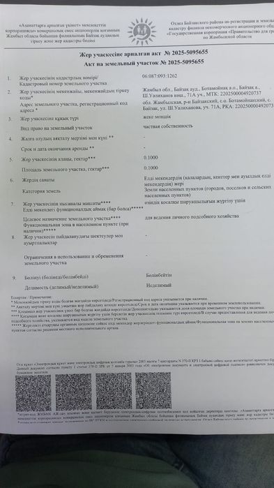 Жер сатылады 10 сот